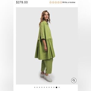 Oversized  Callie Babydoll Dress Green Size Large Lagenlook